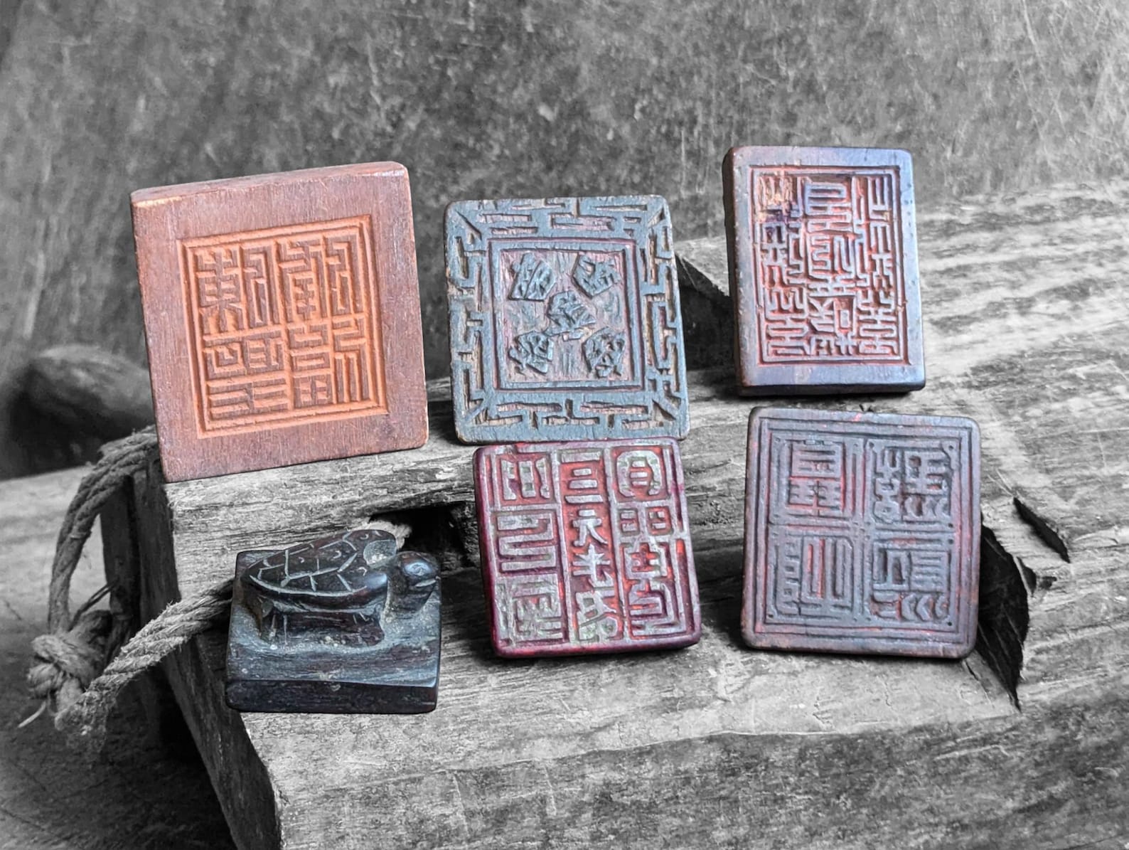 Stamps Ritual Calling Engineer Yao Old Wood Stamp Taoist Seal Shaman Hilltribe Witch Doctor Ritual ...