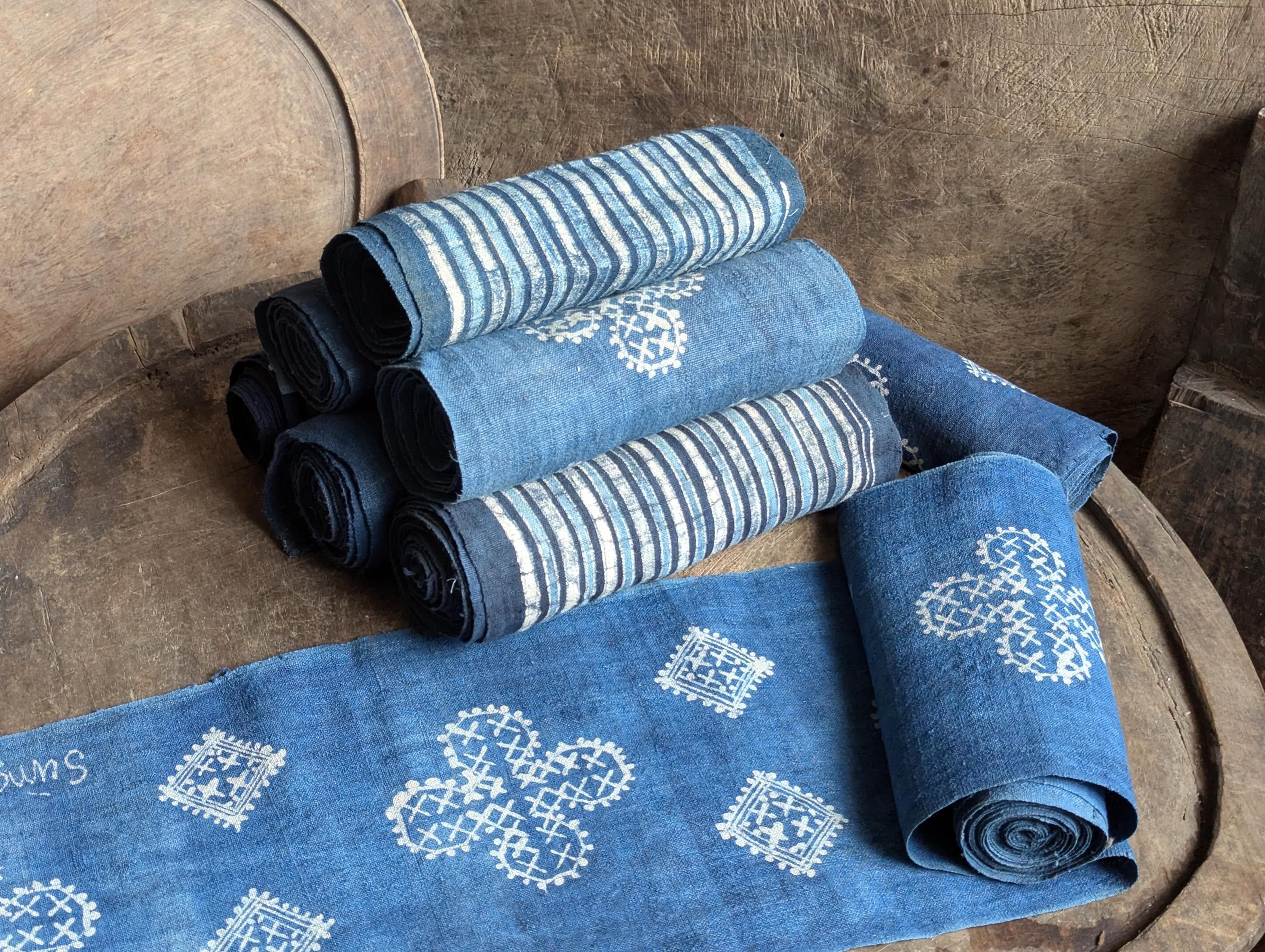 Hmong Hand Woven Hemp Hand Drawn Batik Indigo Dye Hill Tribe