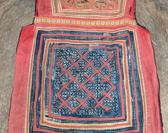 Hmong Handmade Batik Baby Carrier Fabric Vintage Cotton Indigo Hill Tribe Ethnic Hippie Tribal