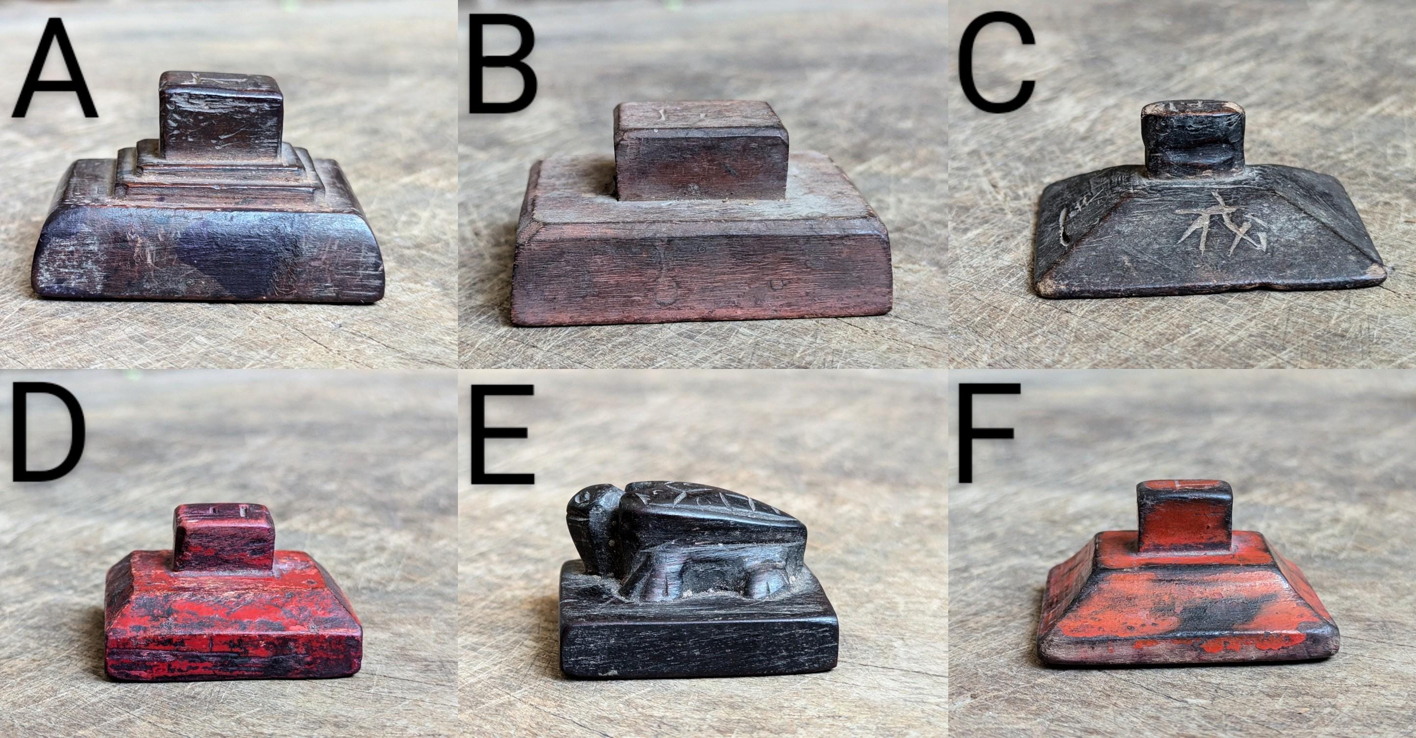 Stamps Ritual Calling Engineer Yao Old Wood Stamp Taoist Seal Shaman Hilltribe Witch Doctor Ritual ...
