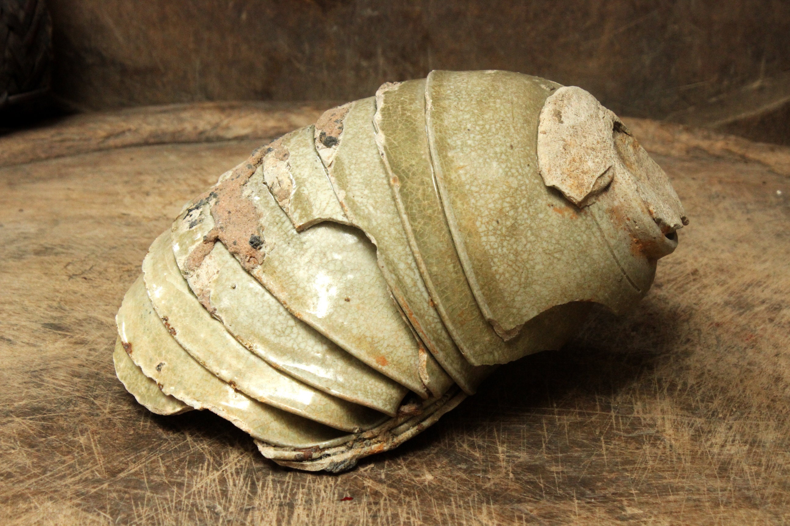 15th-16th Century Bowl Stack Sculpture Pottery Glazed 15th-16th Century Bowl Stack Sculpture Pottery Glazed