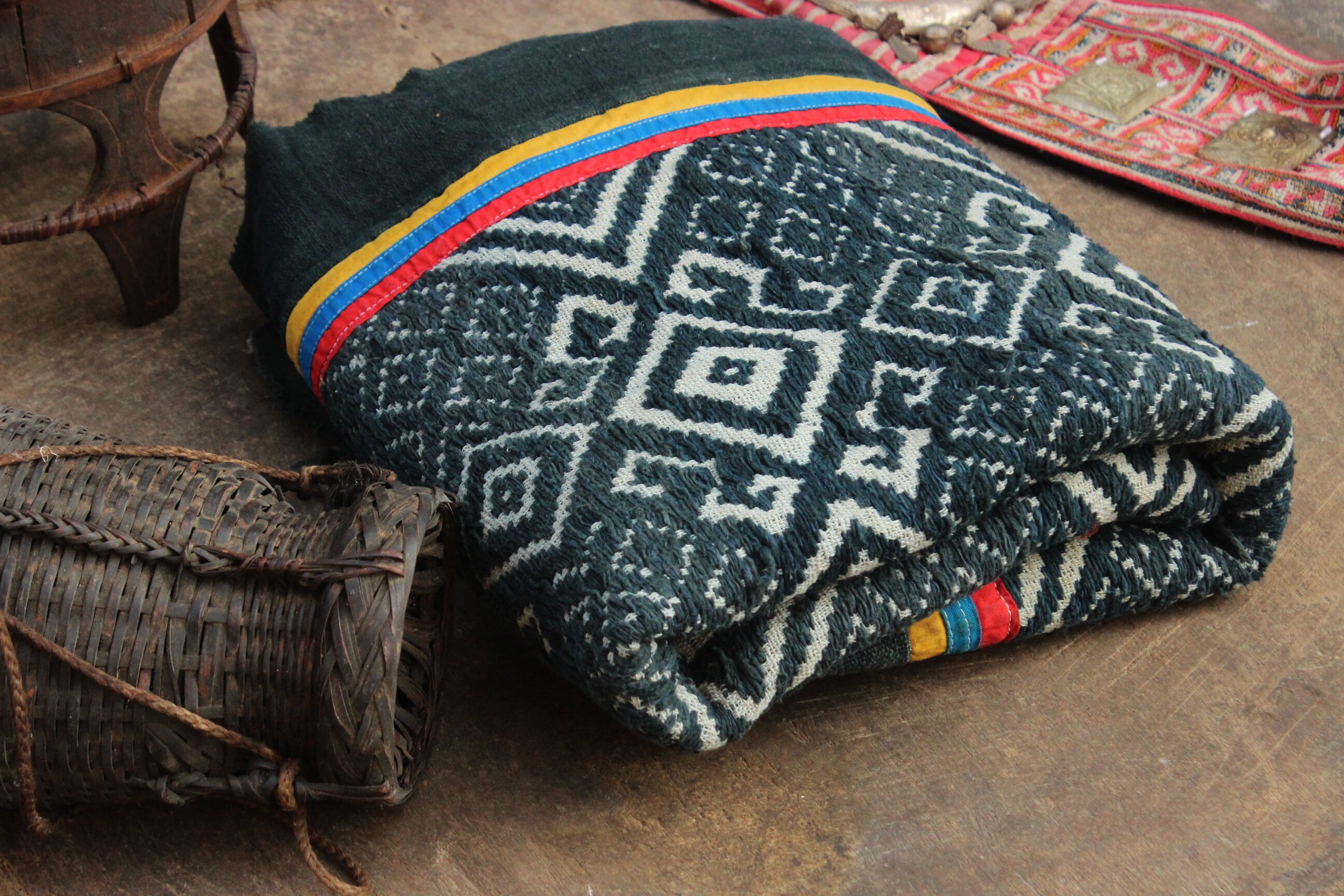 Vintage Vietnamese Tribal Handwoven Throw Rug Hill Tribe Etsy