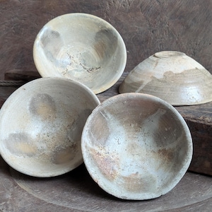 Antique pottery bowl China Tang dynasty 6th-9th century handmade early ancient Vietnam Annam Glazed Ceramic rustic collectible choice of 4