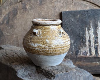Champa 14th - 16th century Stoneware Jar Pot Semi Glazed Vietnam Occupation Antique Original fine art ceramic shipwreck