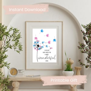 Mother&#39;s Day Flower Printable | Kids Fingerprint Craft | Preschool Keepsake Gift for Mum