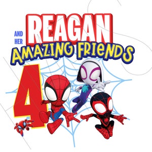 PERSONALISIERT jedes Alter / Name Spidey und seine / ihre erstaunlichen Freunde Junge und Mädchen, Spidey Geburtstags-Shirt
