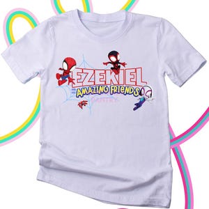 PERSONALIZADO qualquer nome Spidey e seus amigos incríveis DIGITAL Menino e Menina, Camiseta de Aniversário Spidey