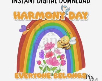 Diseño de camiseta "Todos pertenecen" (descarga digital) del Día de la Armonía en Australia (PNG)