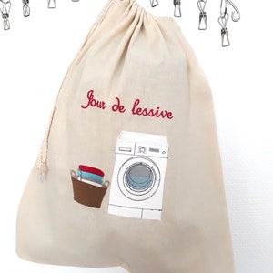 Sac à linge sale, XXL, 115 litres, sac à linge de voyage, avec 2