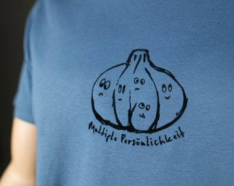 Garlic T-Shirt for man organic tee for men funny garlic shirt printed graphic tee fun shirt, personality tee ( + color options ) for vegans