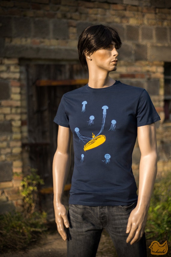 Men Nautic Graphic Tee Navy Dark Blue 