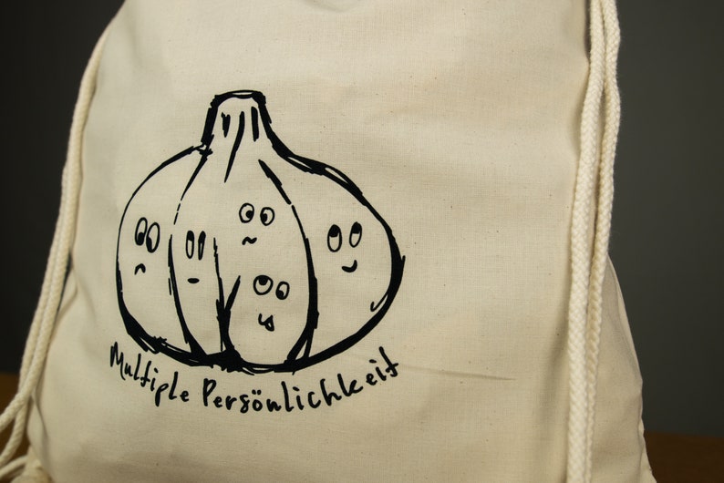 Garlic cotton canvas sack bag for shopping drawstring bag for image 4