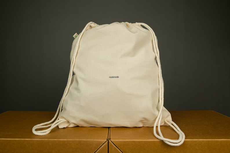 Garlic cotton canvas sack bag for shopping drawstring bag for image 3