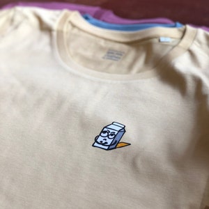 Angry Milk carton T-Shirt for men organic tee shirt printed graphic mens tee butter