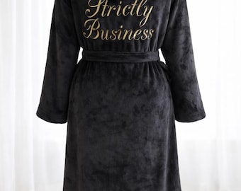 Mens Embroidered Hooded Soft Robe, Personalized Gift