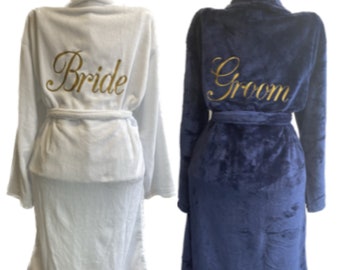 Personalised Dressing gown, Luxury, Wedding gift, His & Hers Robes, Embroidered, Couples