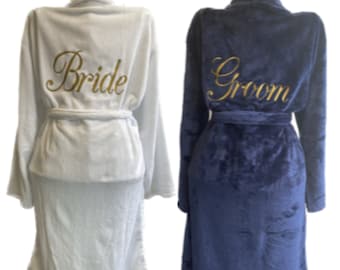 personalised king and queen dressing gowns