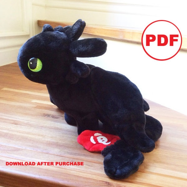 Toothless plushie sewing pattern + tutorial