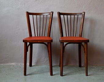 Vintage Set of 2 Thonet Bentwood Chairs No 219, Art Nouveau