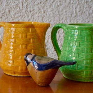 Pair of vintage pitchers sarreguemines