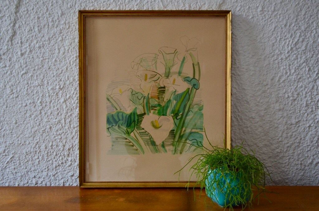 Lithographie Les Arums de Raoul Dufy Peintre Français Paris Fauvisme