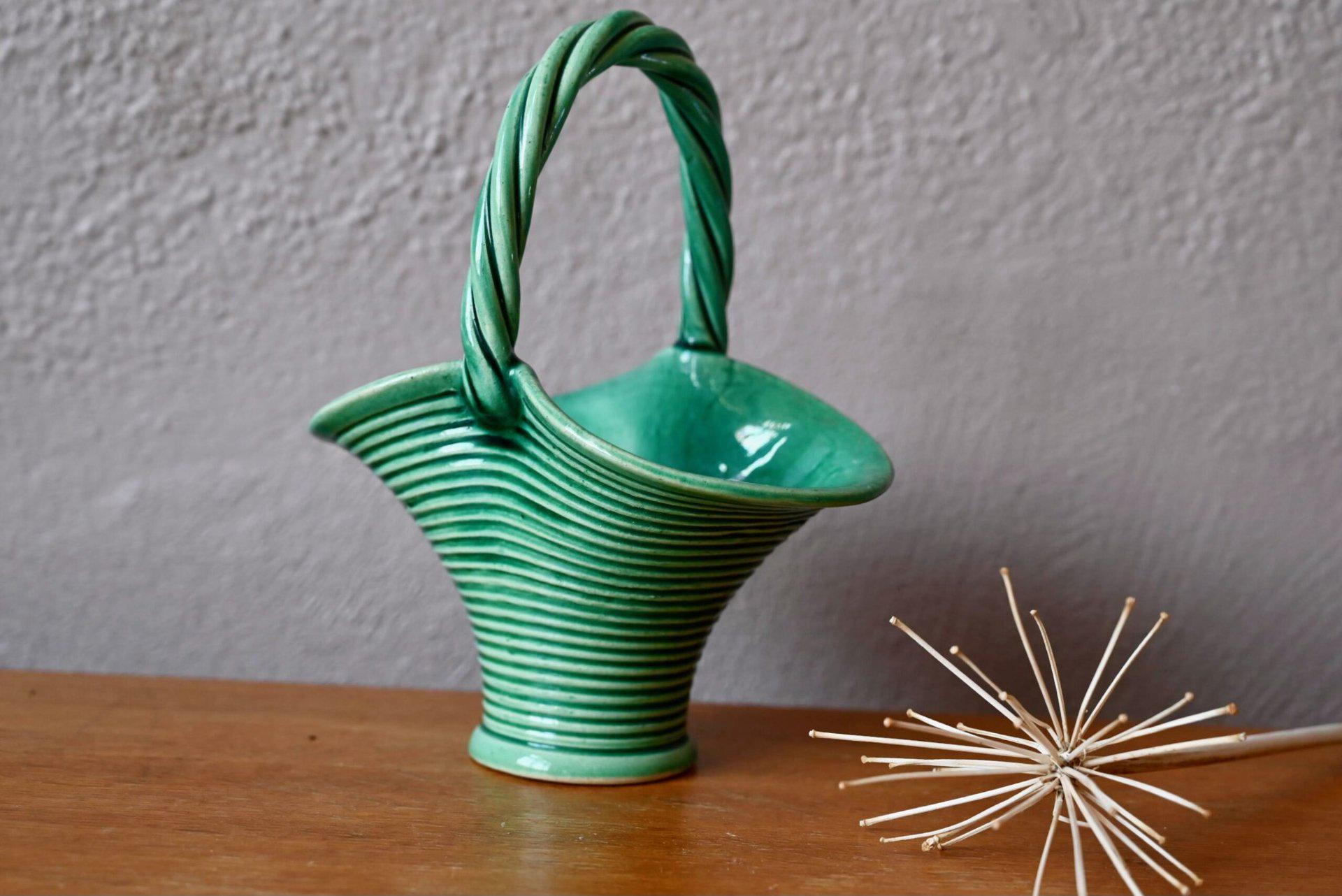Grand Panier Ancien En Osier – 2 Volets – 52x32x50 Cm – Années 1950 – Bon état