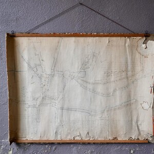 Plan des Communaux Etupes 1833 décoration murale carte ancienne bohème et campagne chic