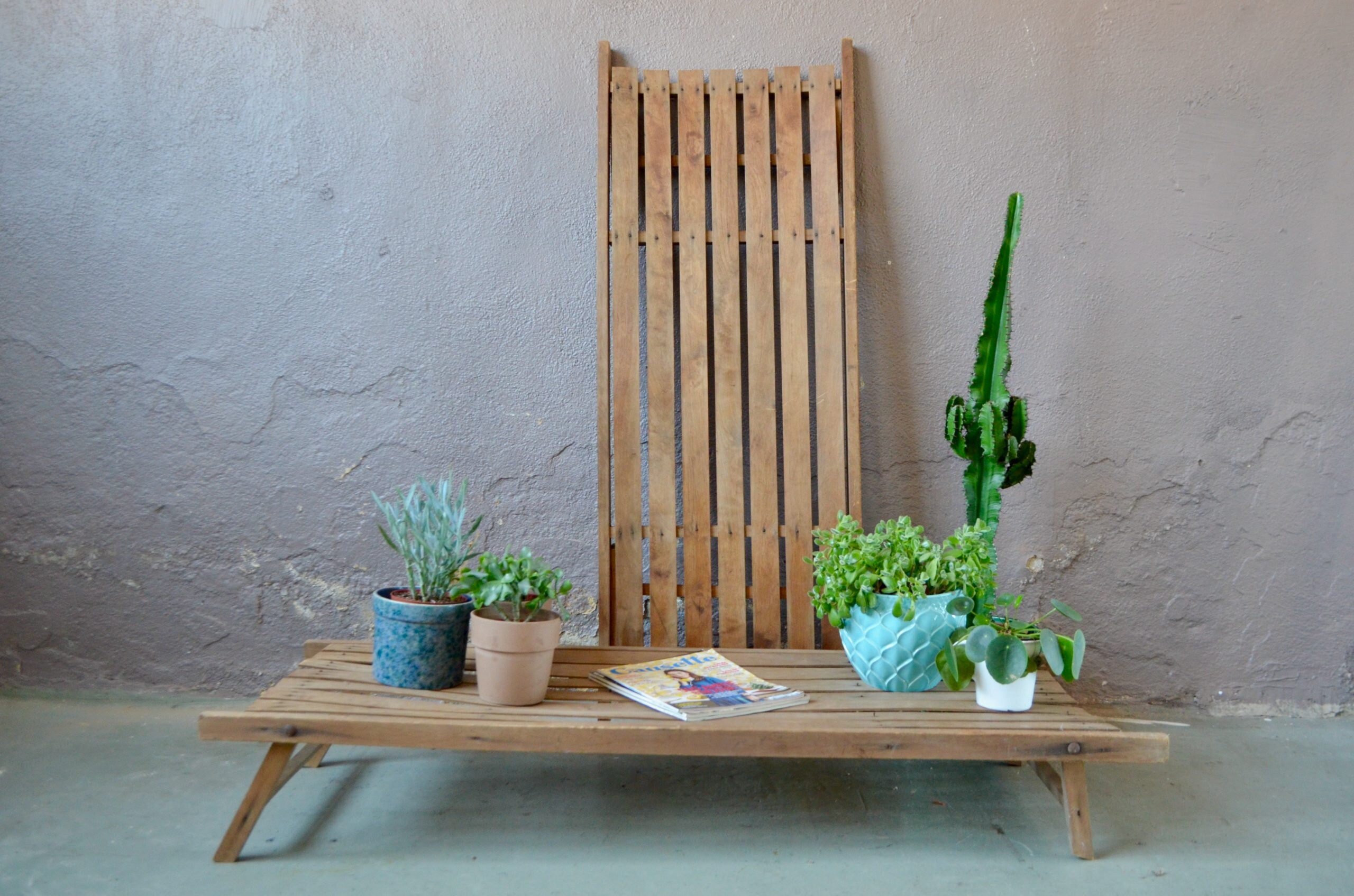 Table, Présentoir de Marché Bohème et Rustique