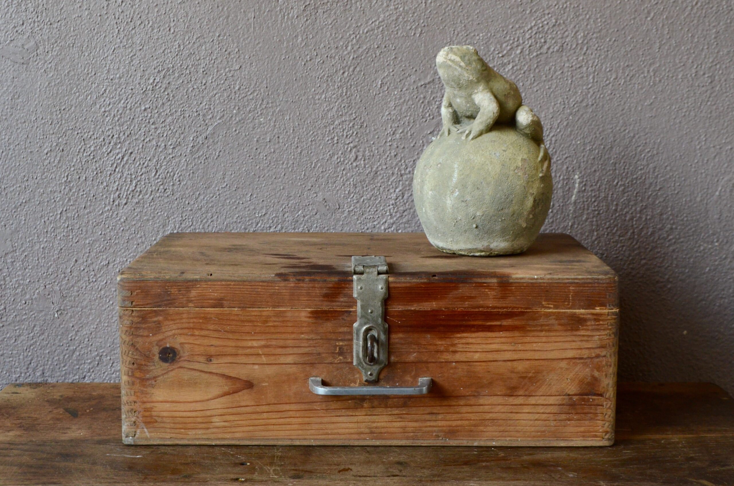 Valise en Bois Vintage Style Bohème et Indus