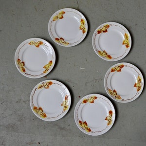 Set of 6 Flat Plates Orchies Wolf Mill Old Vintage and Boho Style