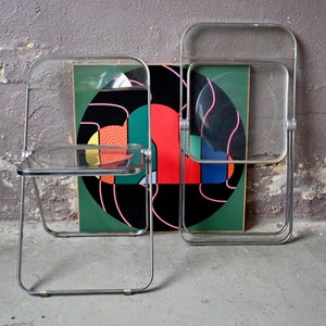 Pair of Plia Chairs by Giancarlo Piretti for Castelli, 1960s Italian space age design