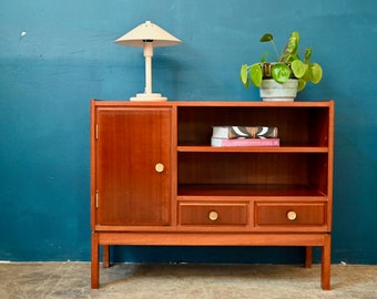 Commode enfilade meuble d'entrée  à niche  buffet design 1960 en bois  style vintage scandinave art déco