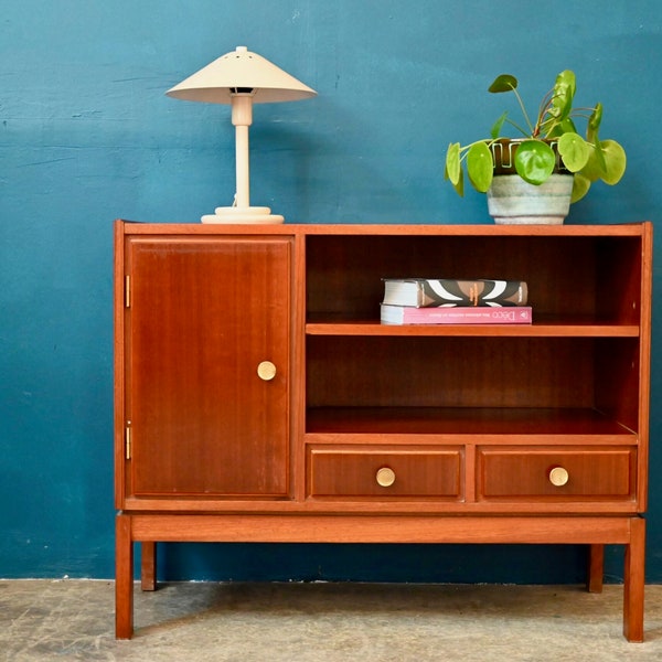 Commode enfilade meuble d'entrée  à niche  buffet design 1960 en bois  style vintage scandinave art déco