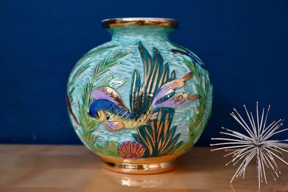 Lamarche Monaco Ball Vase, Nautical Decor, French Riviera, Kitsch