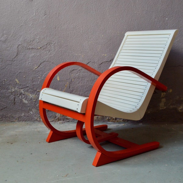 Fauteuil Lounge prototype de Bas Van Pelt design moderniste hollandais art déco bauhaus