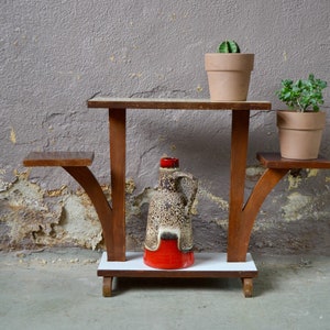Reserved Vintage two-tone plant stand, interior decoration, vintage and boho style, France 1950S