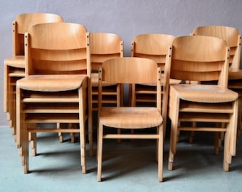 Vintage light wood children&#39;s chair, old Scandinavian style, stackable, small furniture, large batch or large series possible