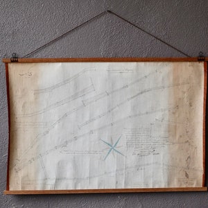 Plan ancien Etupes 1833 décoration murale carte ancienne bohème et campagne chic