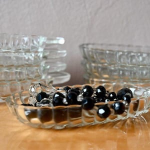 Clear molded glass serving bowls pineapple fruit dessert set vintage boho antique tableware