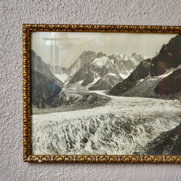 Photographie ancienne La mer de Glace à Chamonix style montagne chalet vintage bohème campagne chic paysage