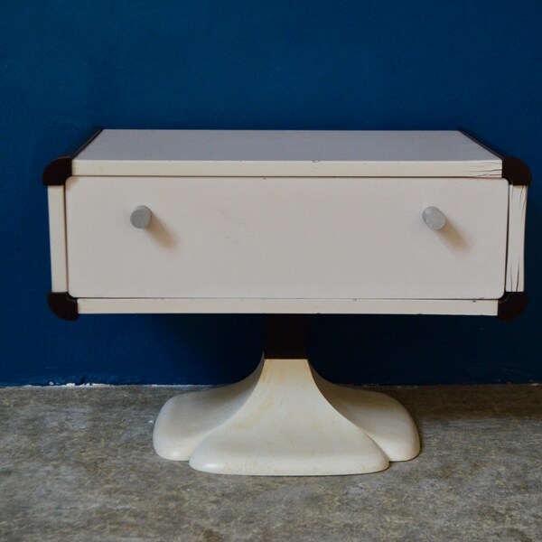 Chevet ou table de nuit ancien  pied tulipe signé Gautier design vintage et space age