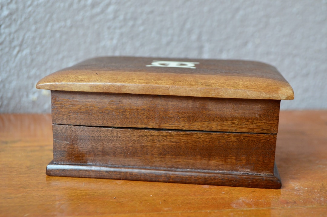 Old Wooden Jewelry Box Art Deco and Boho Style Etsy