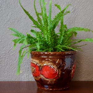 Stor vintage keramikplanter, Scheurich fat lava, brutalistisk skandinavisk stil