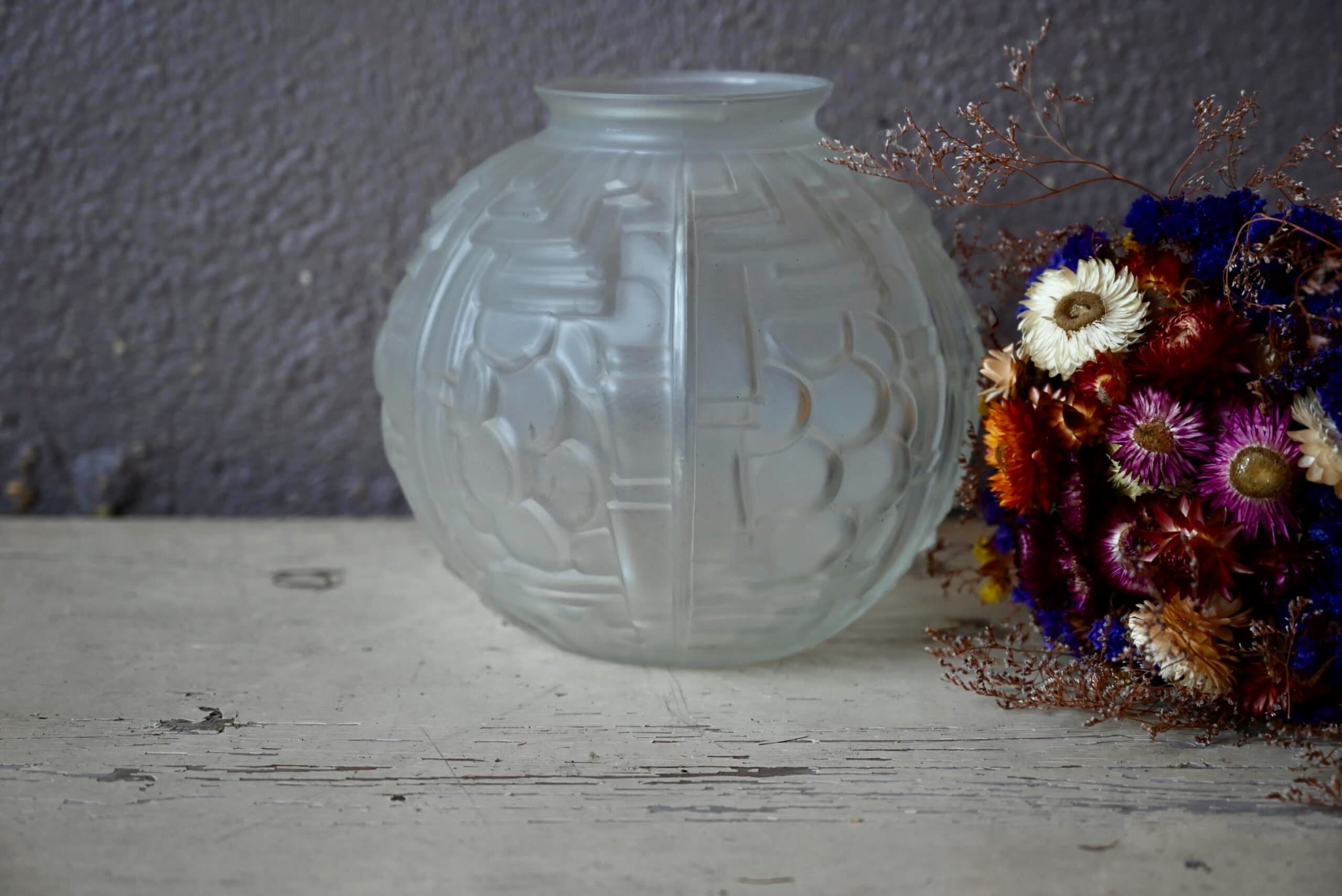 フランス製 ビンテージ Vianne  ガラス　花瓶 Vianne france - Etsy 日本