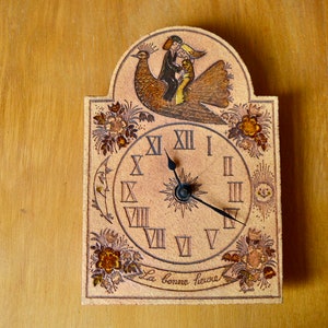 Clock by Roger Capron “Lovers of Peynet” wall decoration signed vintage France Vallauris