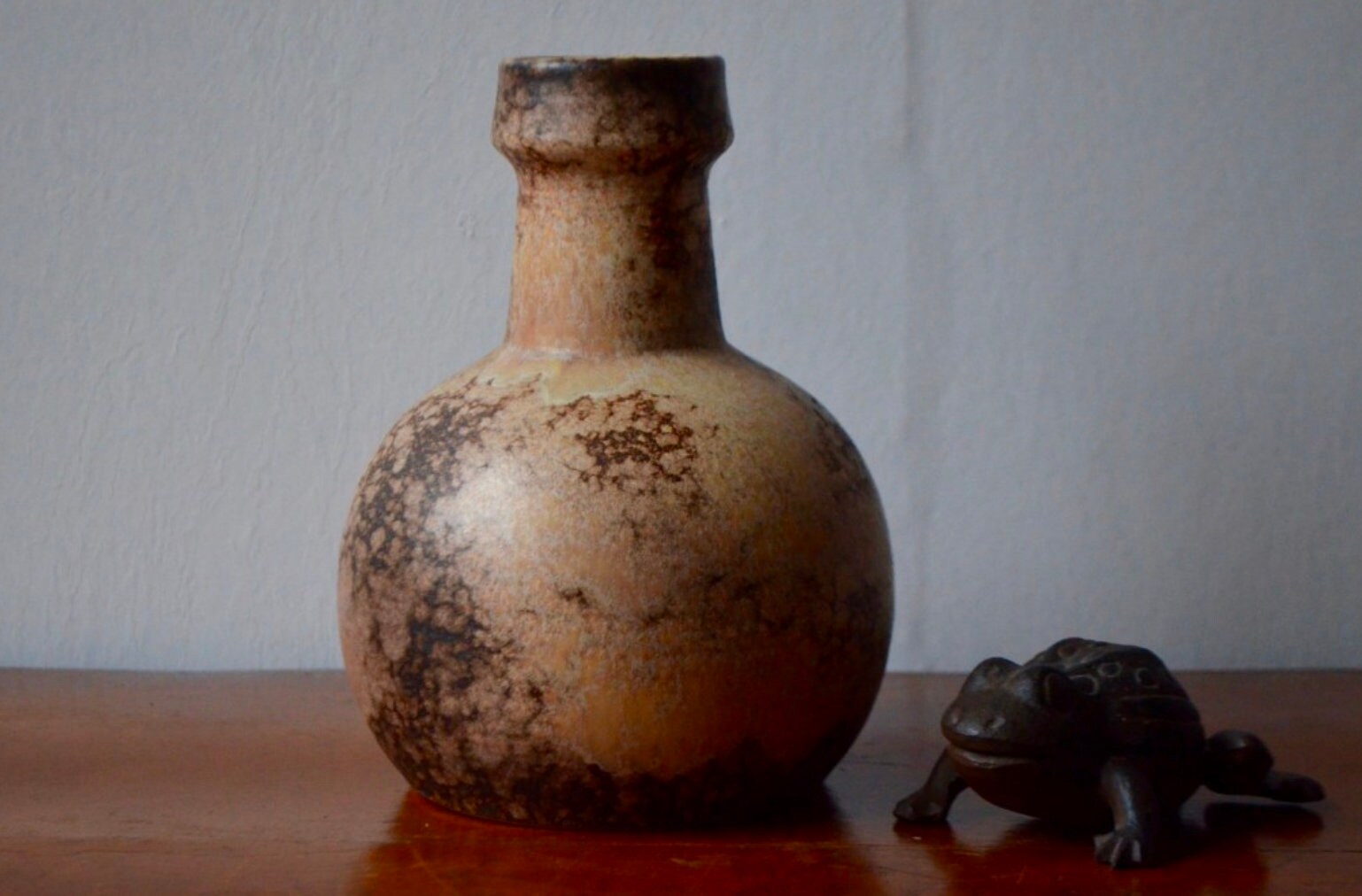 Vase Dumler et Breiden Années 60 Allemand Signé Fat Lava Glacis Minéral Logo German Design Flower Po