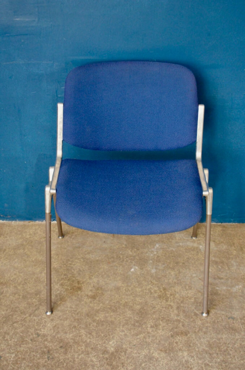 Chaise bleue DSC par Giancarlo Piretti pour Castelli, 1960s. Design Italien vintage et moderniste siège de cuisine ou de bureau image 9