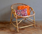 Bohemian vintage retro rattan armchair 60s shell antic french bohemian deco armchair sixties furniture rattan furniture