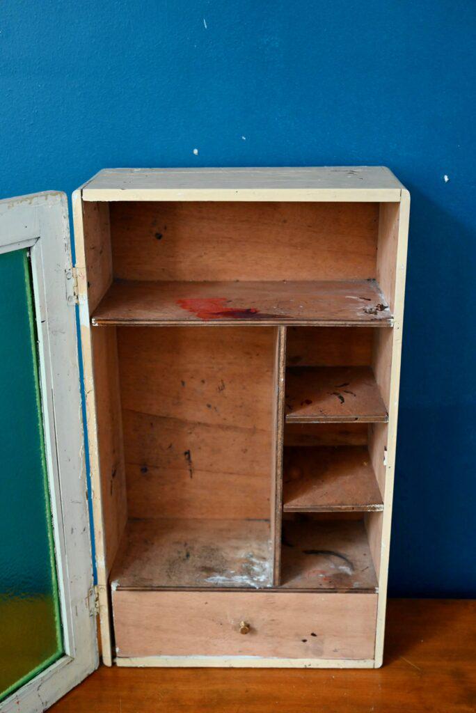 Armoire à pharmacie vintage en bois, armoire d'apothicaire, coffre à épices, bois massif, ferme rustique, allemand - Canada