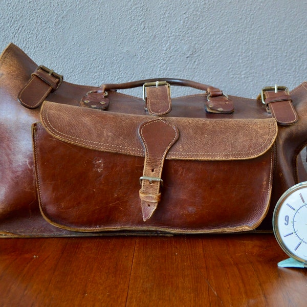 Bolso de fin de semana en piel boho y vintage